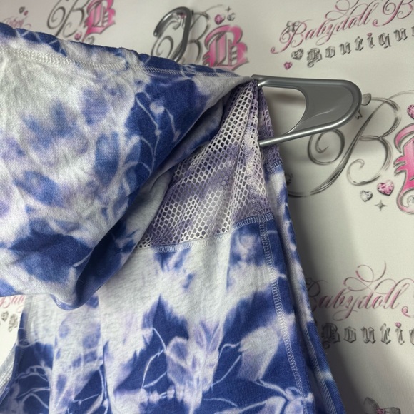 Victoria secret tank sweater pull over hoodie vest mesh fishnet detail purple - Picture 4 of 8